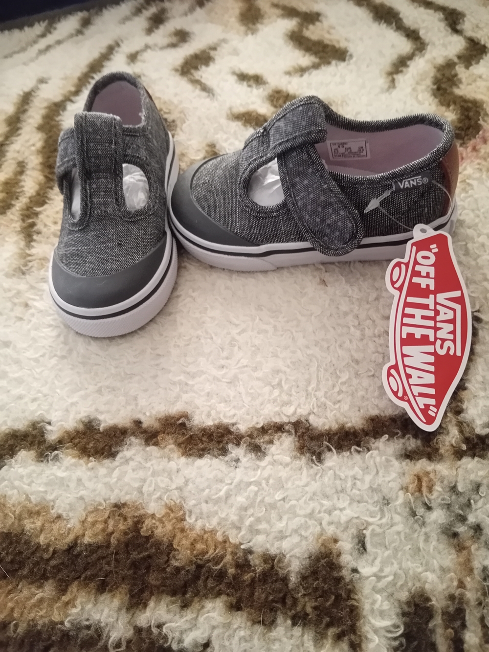 Vans Kids Gray Mary Jane Hook-and-Loop Sneakers